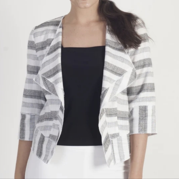 Betty Barclay Jackets & Blazers - Betty Barclay women's textured stripes open front jacket size 10